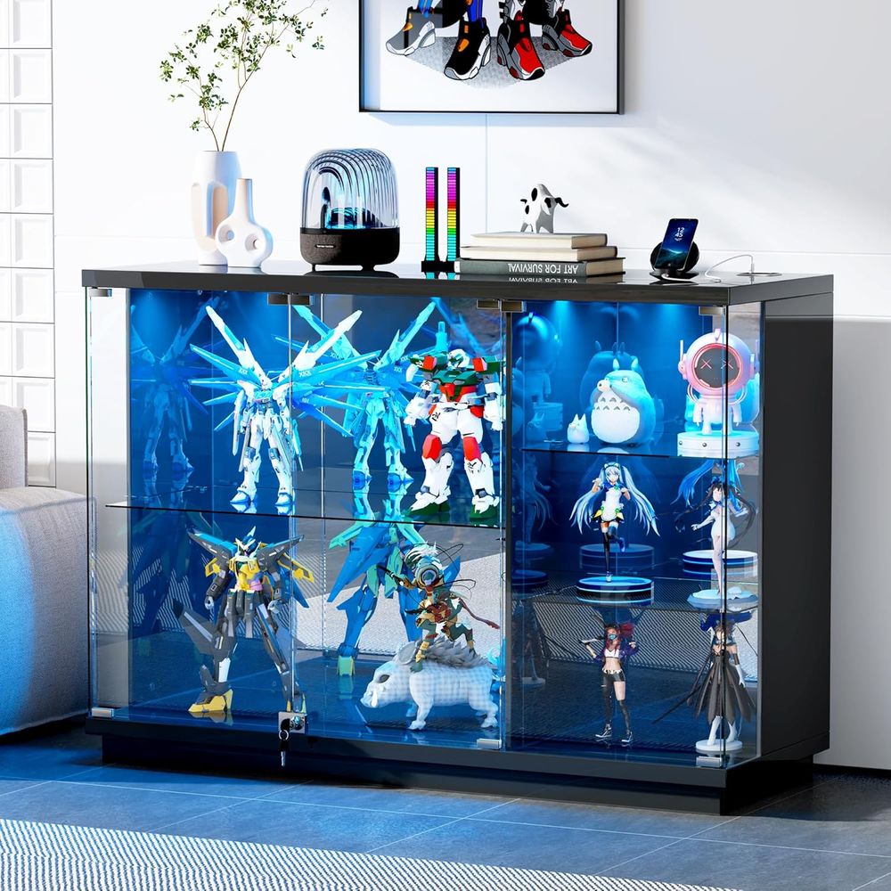 Motion Sensor Light - Glass Display Cabinet with Lock &