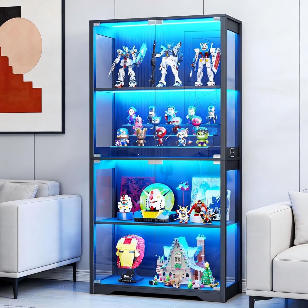 Motion Sensor Light - Glass-Door Display Cabinet with 3 LED