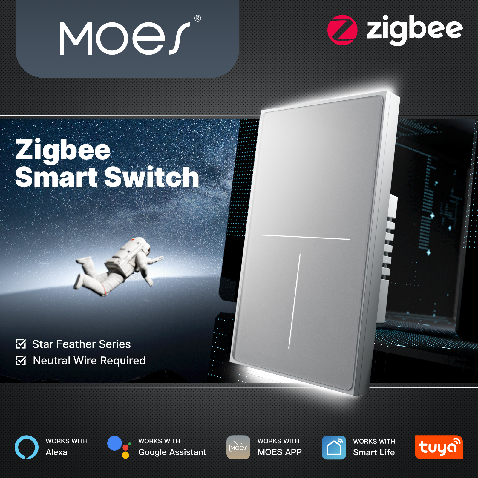 MOES Tuya ZigBee Star Feather  - Smart Home Matter incelemesi ve fiyatı
