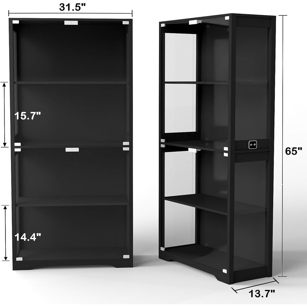Glass-Door Display Cabinet wit - Motion Sensor Light incelemesi ve fiyatı