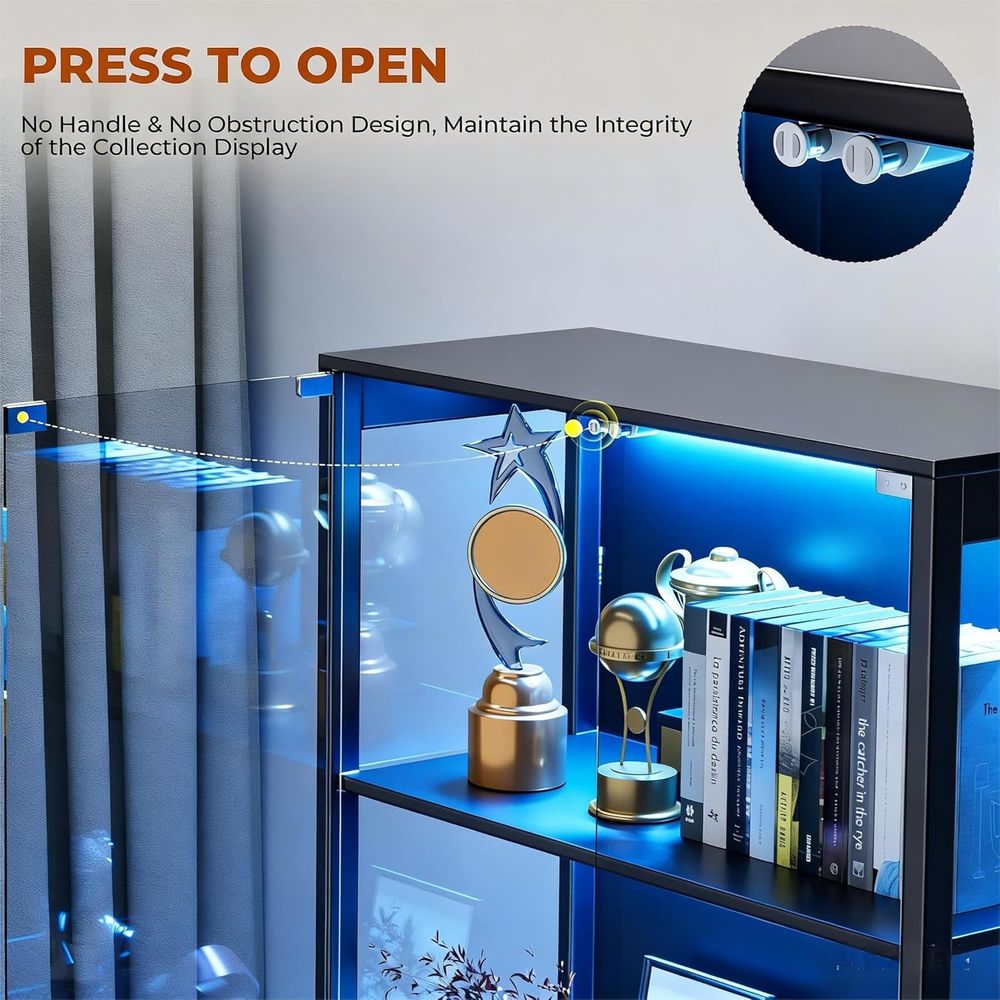 Glass-Door Display Cabinet wit - Motion Sensor Light incelemesi ve fiyatı