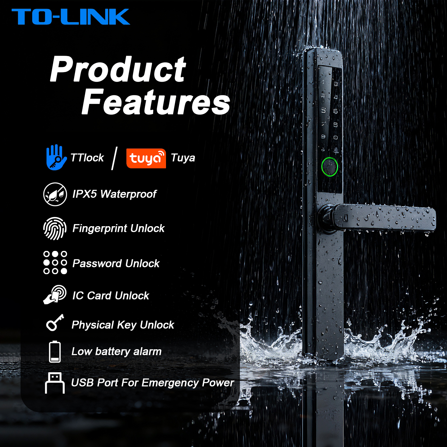Tolink Key Card Password Tuya  - Smart Door Lock incelemesi ve fiyatı