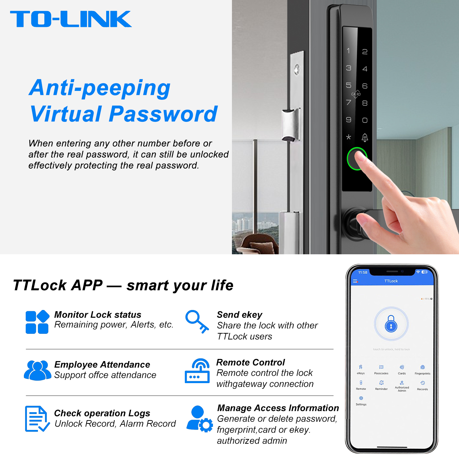 Tolink Key Card Password Tuya  - Smart Door Lock incelemesi ve fiyatı