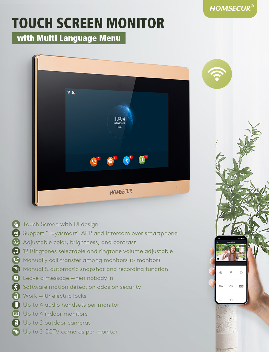 HOMSECUR BA15D-G Indoor Monito - Video Doorbell incelemesi ve fiyatı