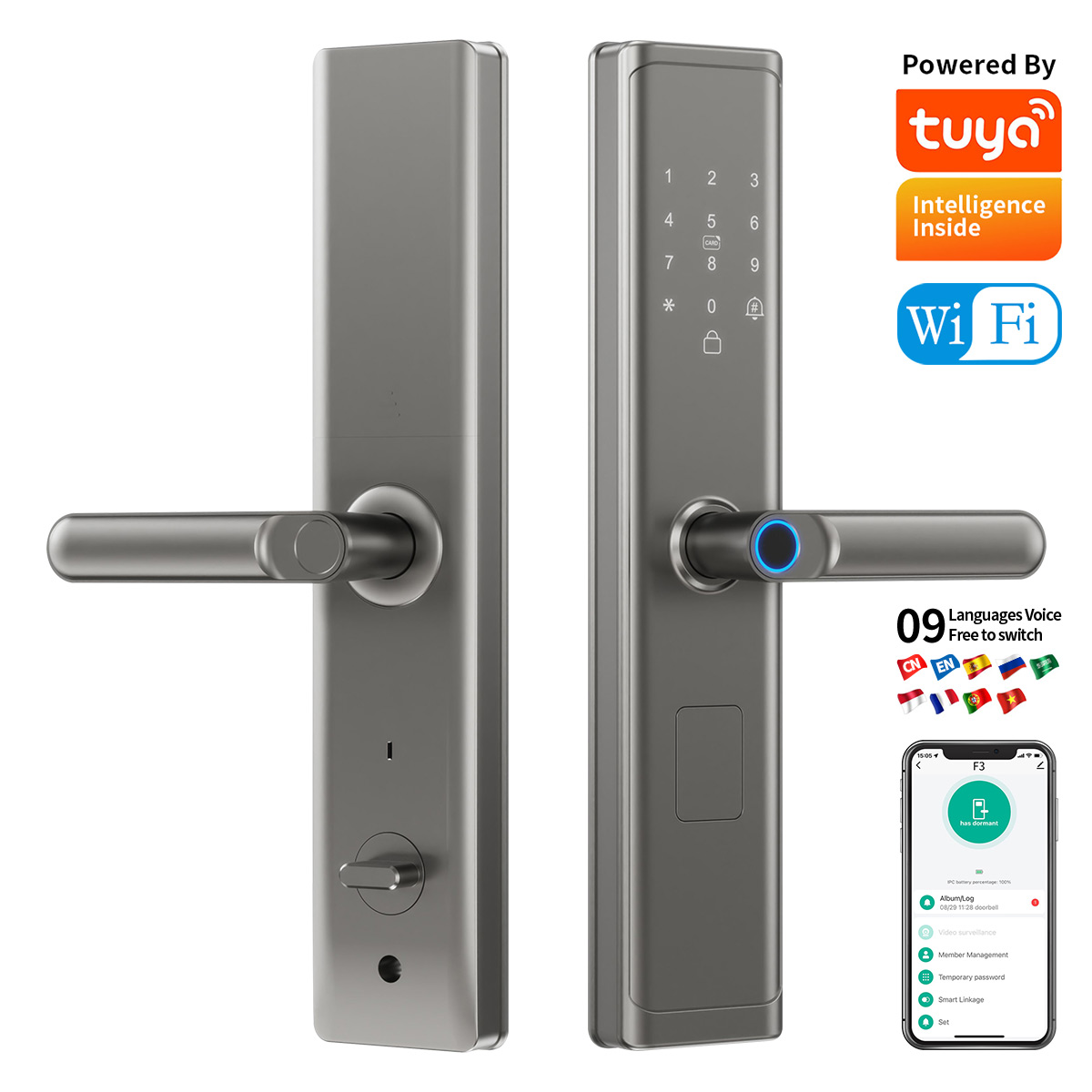 Tuya Wifi TTlock App Fingerpri - Smart Door Lock incelemesi ve fiyatı
