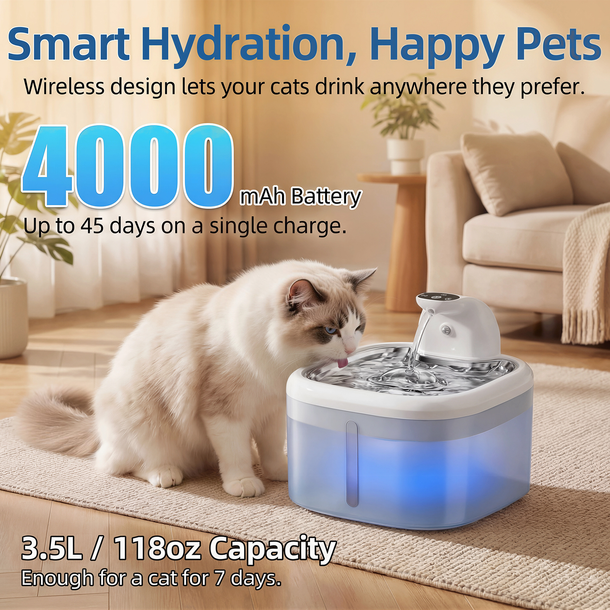 3.5L Wireless Cat Water Founta - Home Smart Kettle incelemesi ve fiyatı